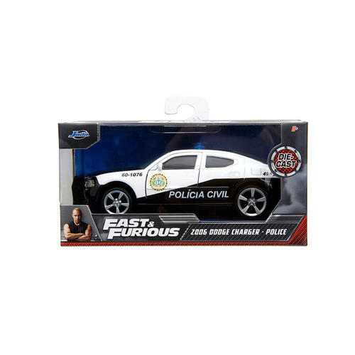 Jada 2006 Dodge Charger, Fast 5, Police Car | Glossy Black