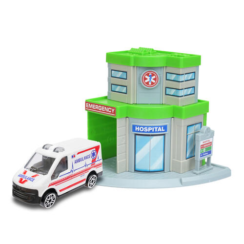 Speed City Metro Town Play Set With Vehicle - Hospital