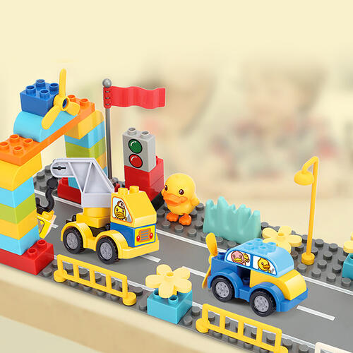 B.Duck小黄鸭 积木工程车-110颗粒