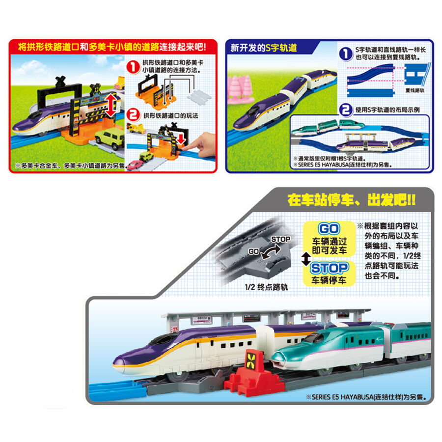Takara Tomy E8 Tsubasa & Tomica Arch Railr Crossing Set