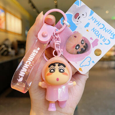 蜡笔小新 雨天系列钥匙扣 - 粉色