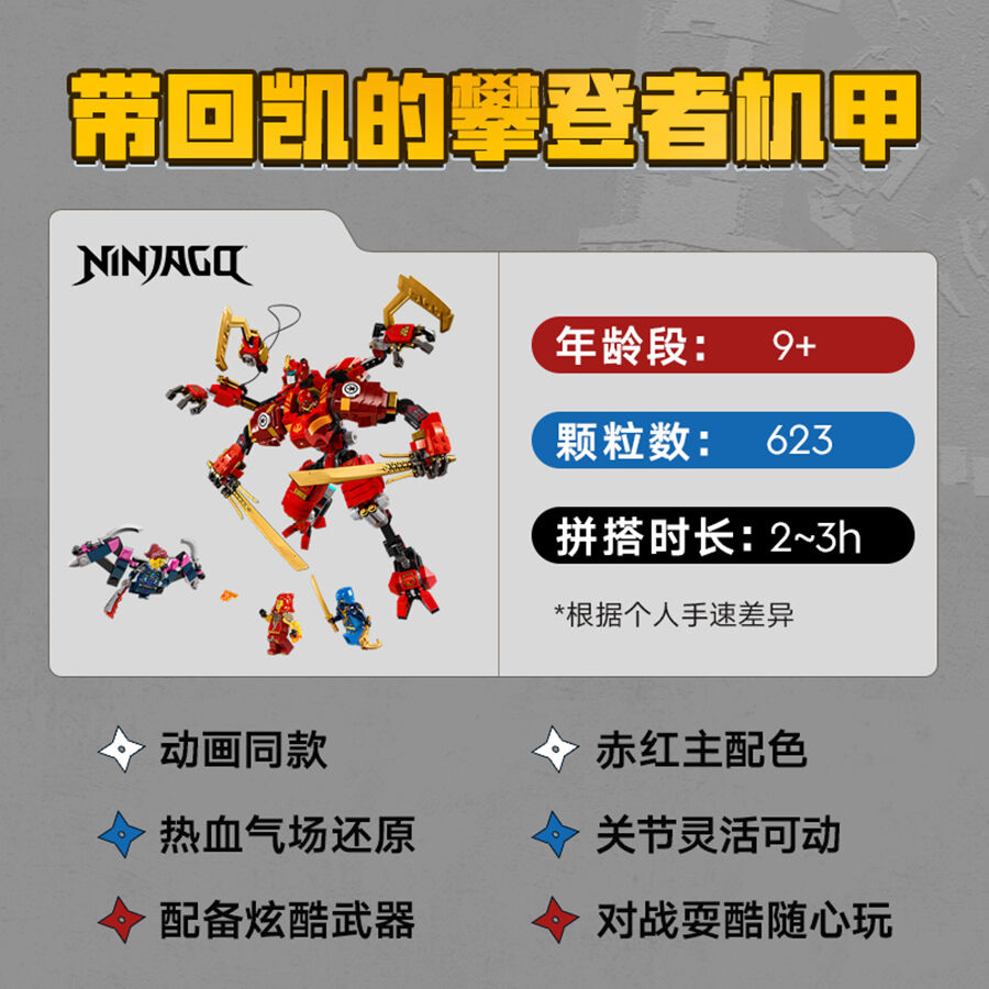 LEGO Ninjago Kai's Ninja Climber Mech 71812 | Toys”R”Us – China