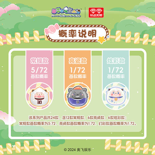 喜羊羊与灰太狼团子糖果粒-6粒装 - 随机发货
