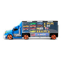 Speed City Stunt Transporter with 11 vehicles Blue