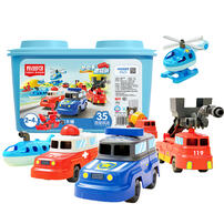 Bloks Sea, Land, And Air Early Education Building Blocks Bucket