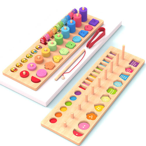 Iwood 4In1 Wooden Rainbow Number Puzzle