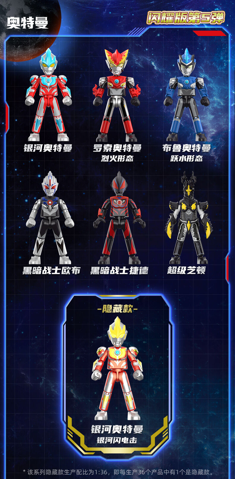 Bloks Ultraman 布鲁可奥特名鉴闪耀版第5弹-新生代英雄随机发货