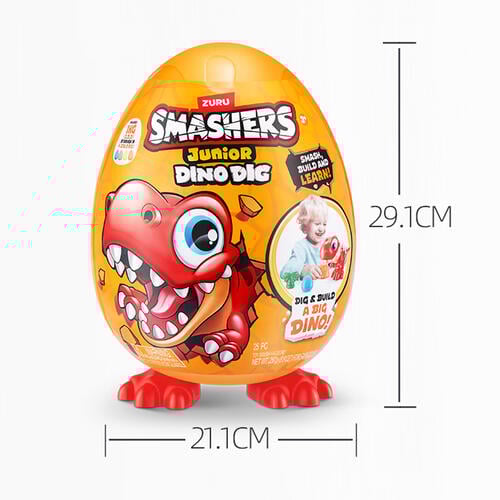 Smashers Junior-Dino Dig-Series 1-Large Egg-Capsule - Assorted