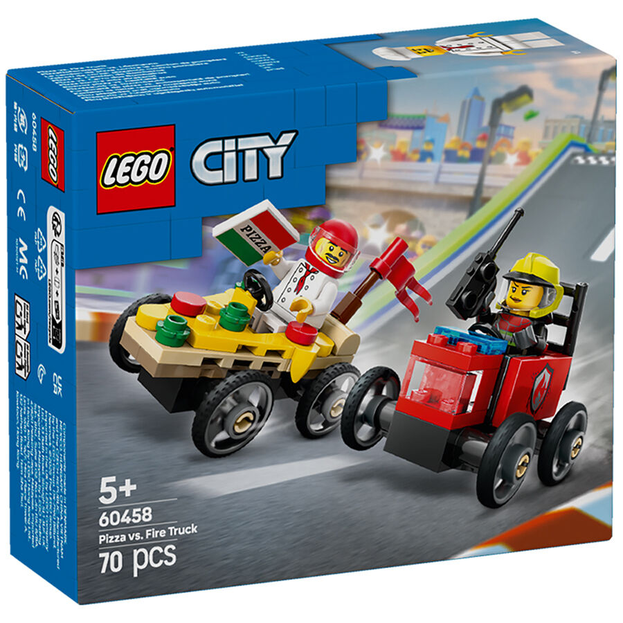 LEGO City Pizza Vs. Fire Truck Race Car Pack 60458 | Toys”R”Us – China