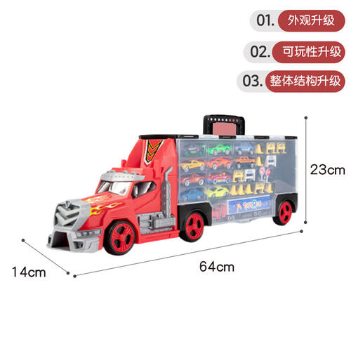 Speed City城市快线 合金小车运输车内含 11 辆小车 ( 红 )