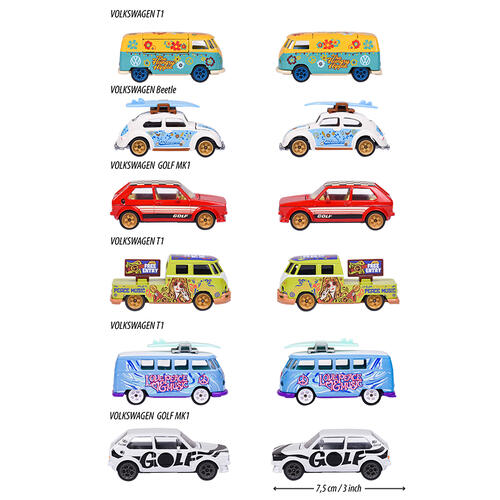 Majorette Vw The Originals Deluxe Cars, 6 - Assorted