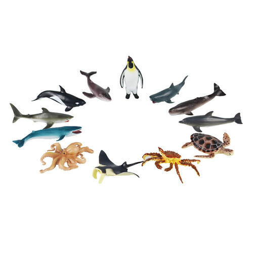 悦酷 12只海洋动物圆筒装