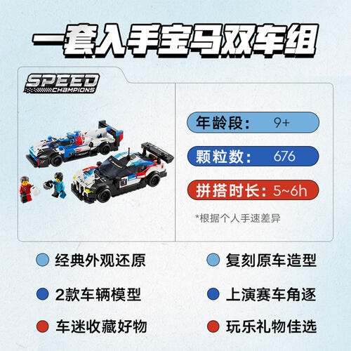 LEGO Speed Champions BMW M4 GT3 & BMW M Hybrid V8 Race Cars 76922 
