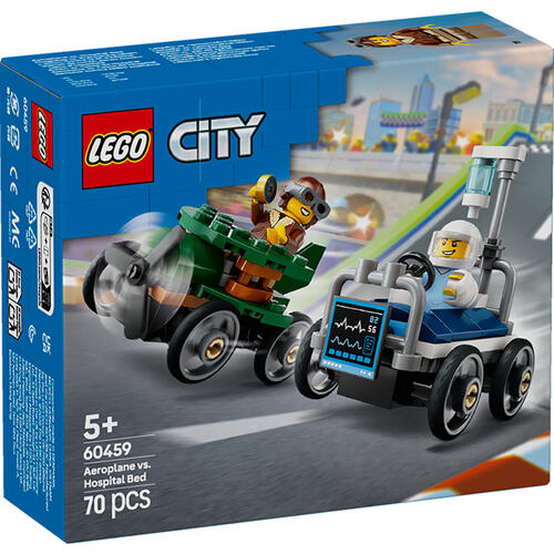 LEGO乐高 城市系列 60459 飞机车 x 医院床车竞速套装