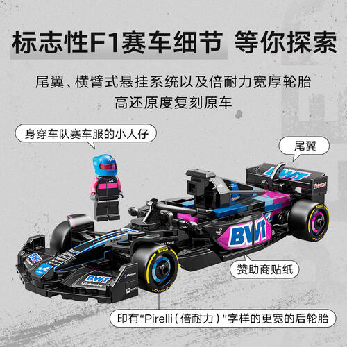 LEGO乐高 超级赛车系列 77248 BWT Alpine F1 车队 A524 赛车