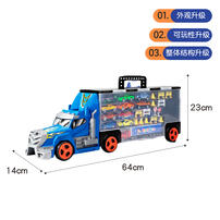 Speed City Stunt Transporter with 11 vehicles Blue
