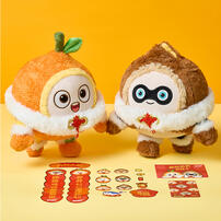 Eggy Party Big Orange Big Chestnut Plush Doll Gift Box