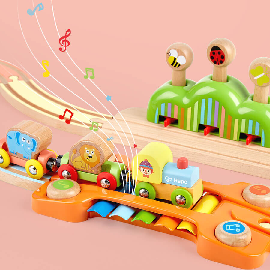 Hape music and monkeys railway shop
