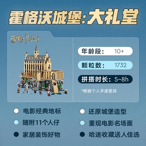 LEGO乐高 哈利波特系列 76435 霍格沃茨 堡：大礼堂