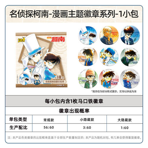 卡游 名侦探柯南-漫画主题徽章系列 - 随机发货